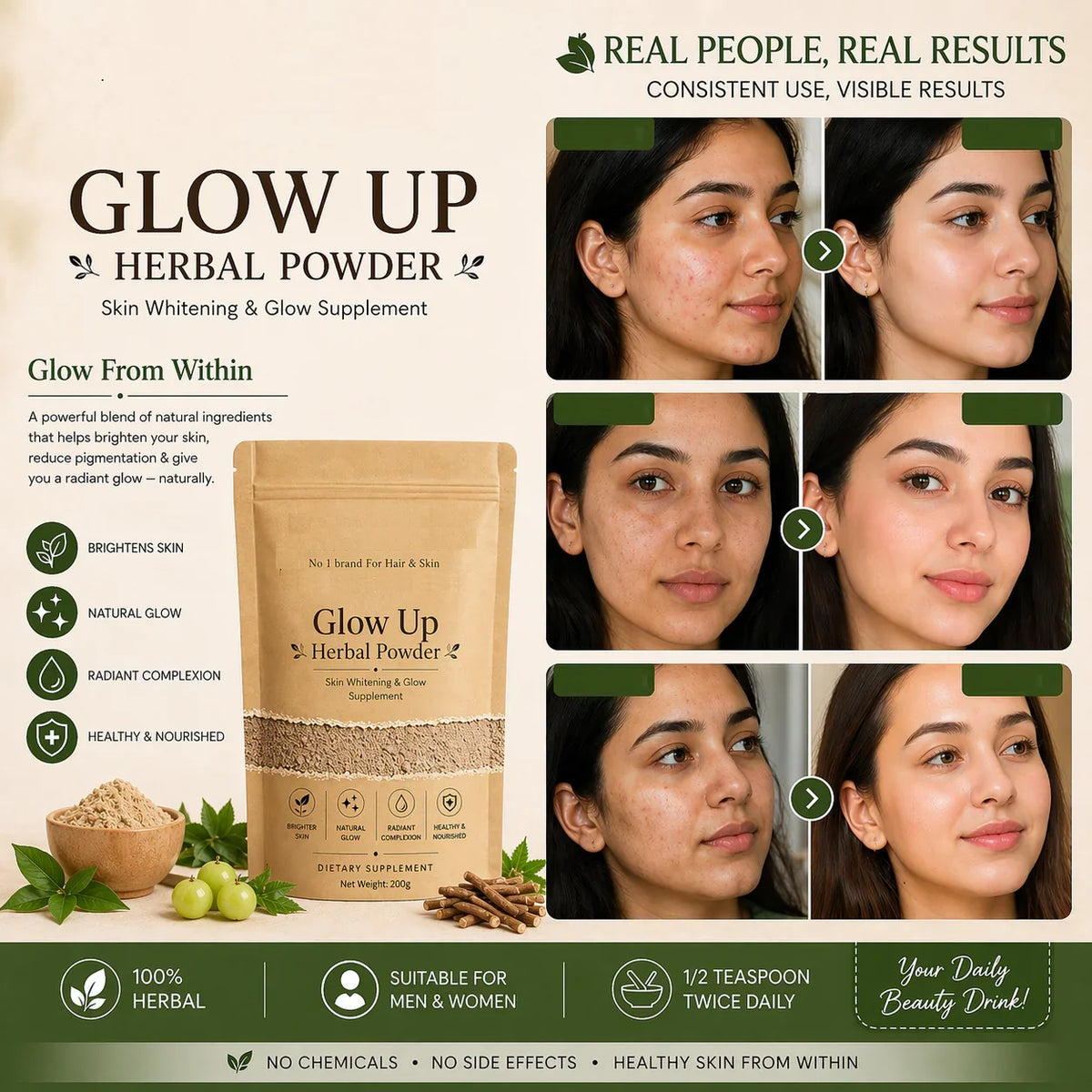 Glow up Herbal Powder