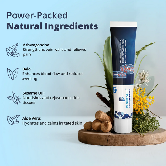 PENIKOSETE Ayurvedic Cream |Natural Solution for Management of Varicose Veins, Spider Veins & Varicocele